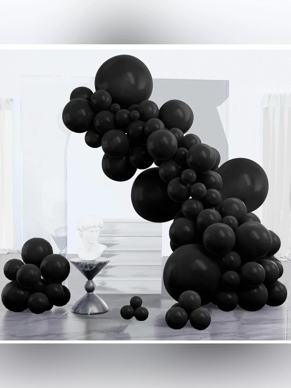 Black Balloons 152pcs Different Sizes of 18 12 10 5 Inch